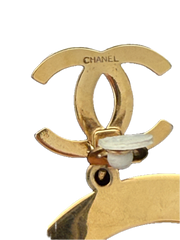 Pre-Owned Chanel Vintage gold hoop earrings Karl Lagerfeld Era