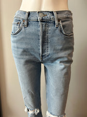 Re/Done 90s high rise ankle crop jeans in size 28, denim with a vintage-inspired fit and distressed details.