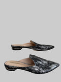Nicholas Kirkwood Silver Flat Mules Size 38 - LAB