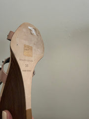 Balenciaga tan strappy sandals size 38 with multiple thin straps and open toe design, showcasing high-end footwear style.