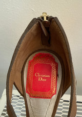 Dior Ibiza sandal size 37 shoes with beige straps and ankle buckle, stylish footwear for summer wear.