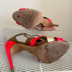 Dior Ibiza sandal in size 37, stylish open-toe shoes with beige straps and block heel, on a white background.