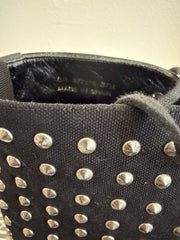 Yves Saint Laurent studded espadrille boot in size 37.5, stylish shoes with stud details and woven espadrille sole.
