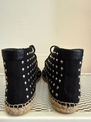 Yves Saint Laurent Espadrille Stud Boot in size 37.5, stylish shoes with studded details and woven espadrille sole.