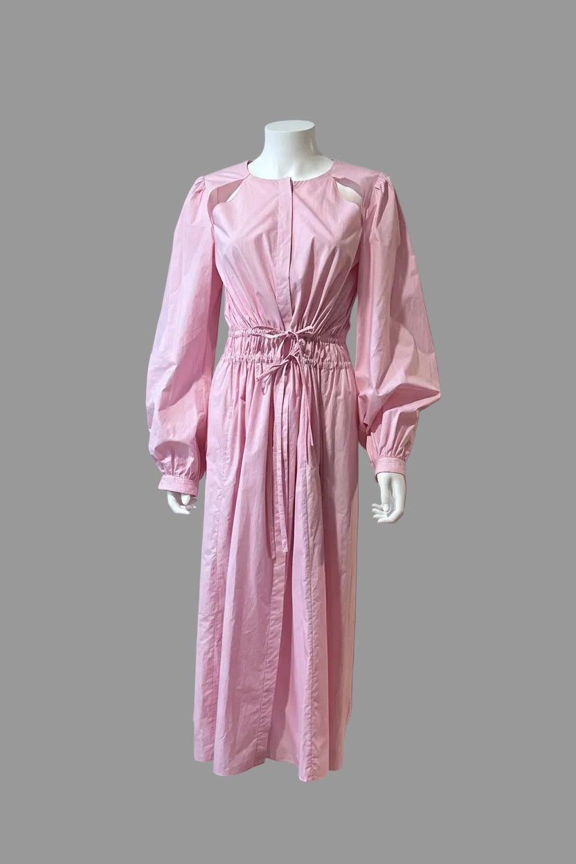 Pink Dorothee Schumacher dress with cutouts, size 2, featuring a stylish and elegant design suitable for special occasions.