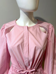 Pink Dorothee Schumacher dress with cutouts, size 2, featuring a stylish and feminine design, perfect for special occasions.