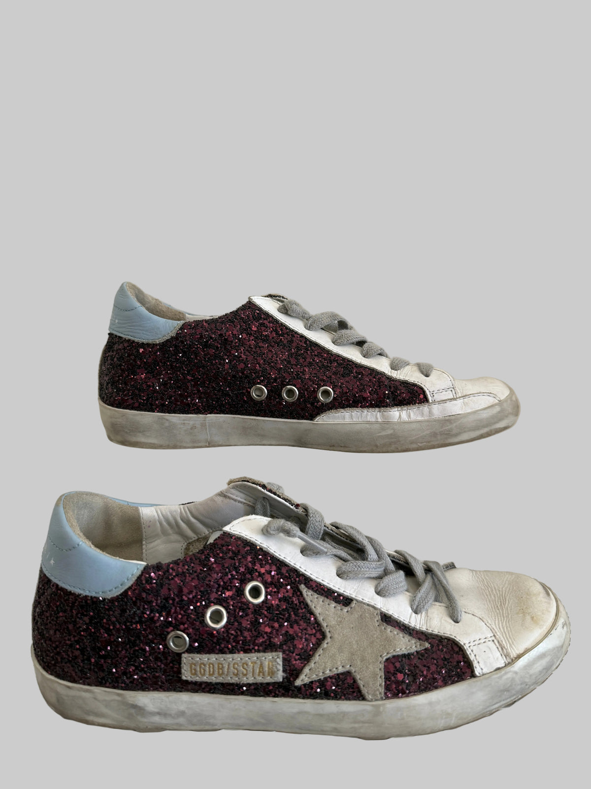 Golden Goose Plum Sparkly Size 35
