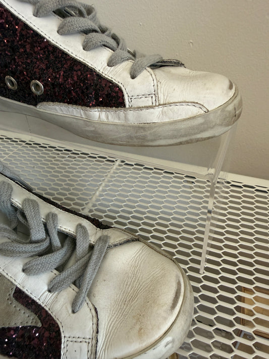 Golden Goose Plum Sparkly Size 35