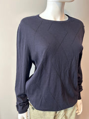 Dries Van Noten Navy Wool Sweater Large