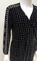 Dodo Bar Or Black Velvet Jumpsuit with Glitter