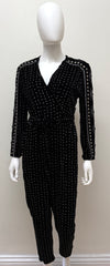 Dodo Bar Or Black Velvet Jumpsuit with Glitter