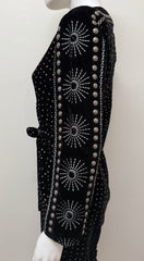 Dodo Bar Or Black Velvet Jumpsuit with Glitter