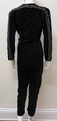 Dodo Bar Or Black Velvet Jumpsuit with Glitter