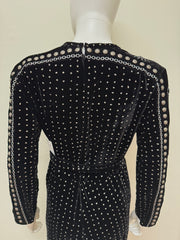 Dodo Bar Or Black Velvet Jumpsuit with Glitter