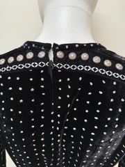 Dodo Bar Or Black Velvet Jumpsuit with Glitter