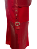 CHRISTIAN DIOR 2003 Red Bondage Midi Skirt Size 6-Skirts-LAB