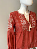 Ulla Johnson Embroidered Cotton Blouse Size 2-Tops-LAB