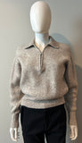 ISABEL MARANT Rane Half-Zip Sweater - Beige/grey Size 36/4
