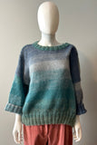 Rose Carmine Mohair Sweater Blue Green