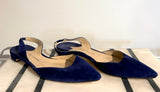 Paul Andrew Blue Suede Slingback Size 38