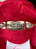 CHANEL Red Jacquard Camellia Brooch P21 NEW - LAB