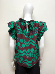 Ulla Johnson Iren silk blouse in soft, flowing fabric with a relaxed fit, featuring subtle detailing and elegant design.