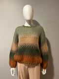 Rose Carmine Mohair Sweater Orange/Green