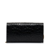 Croc Embossed Leather Wallet On Chain Black - Lab Luxury Resale