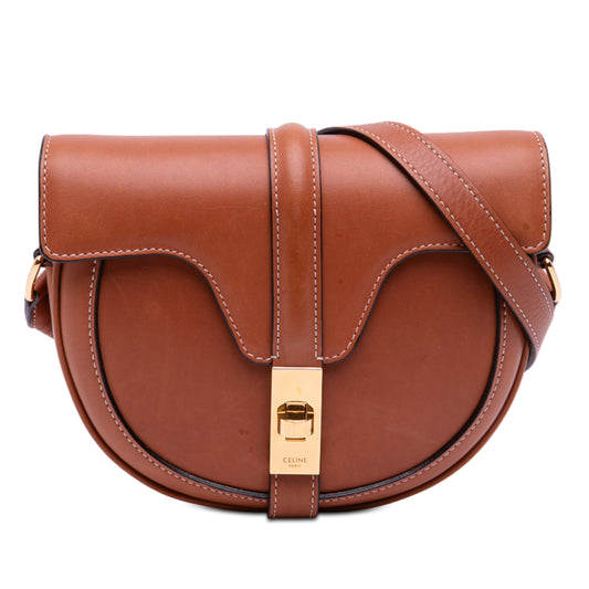 Small Calfskin Besace 16 Crossbody Brown - Lab Luxury Resale