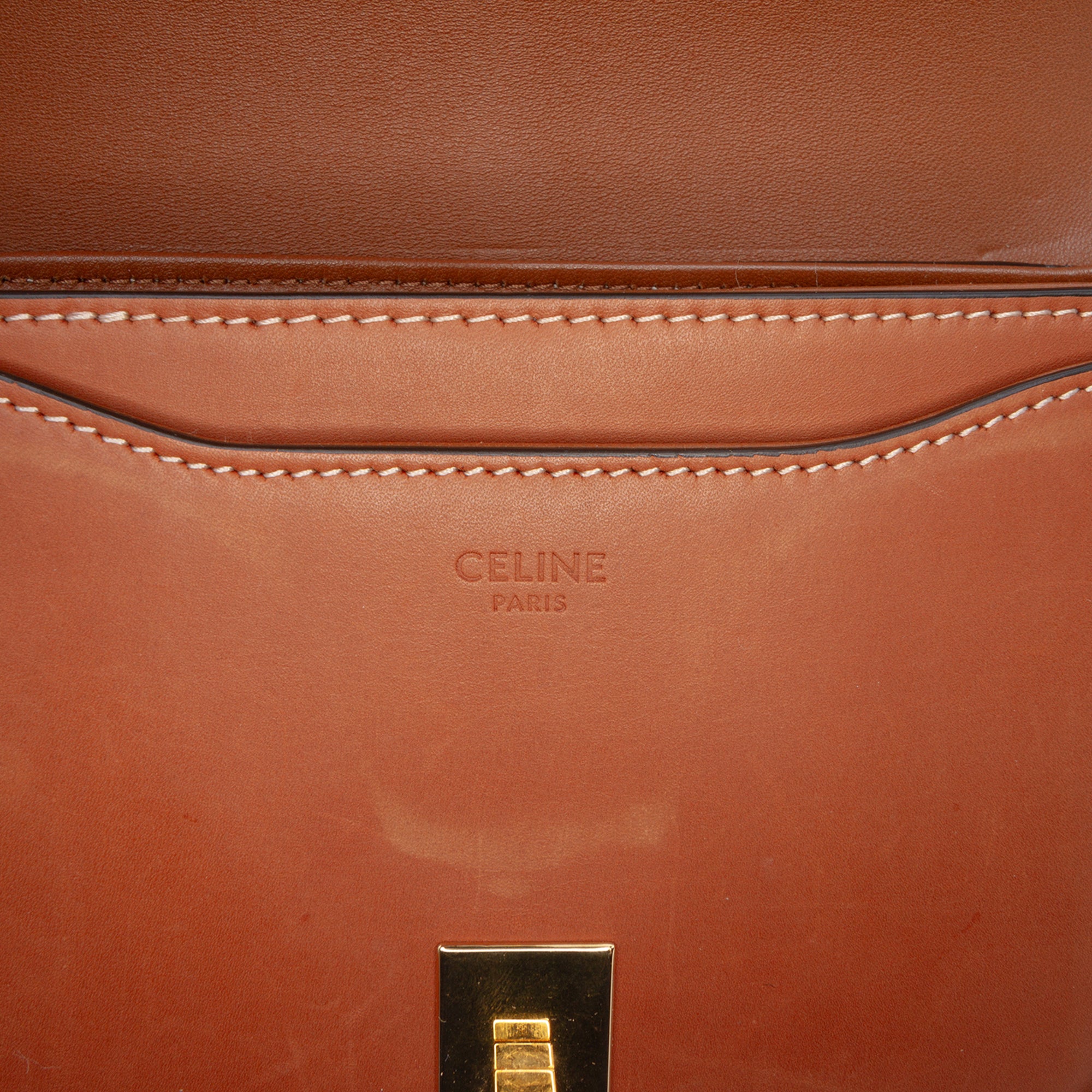Small Calfskin Besace 16 Crossbody Brown - Lab Luxury Resale