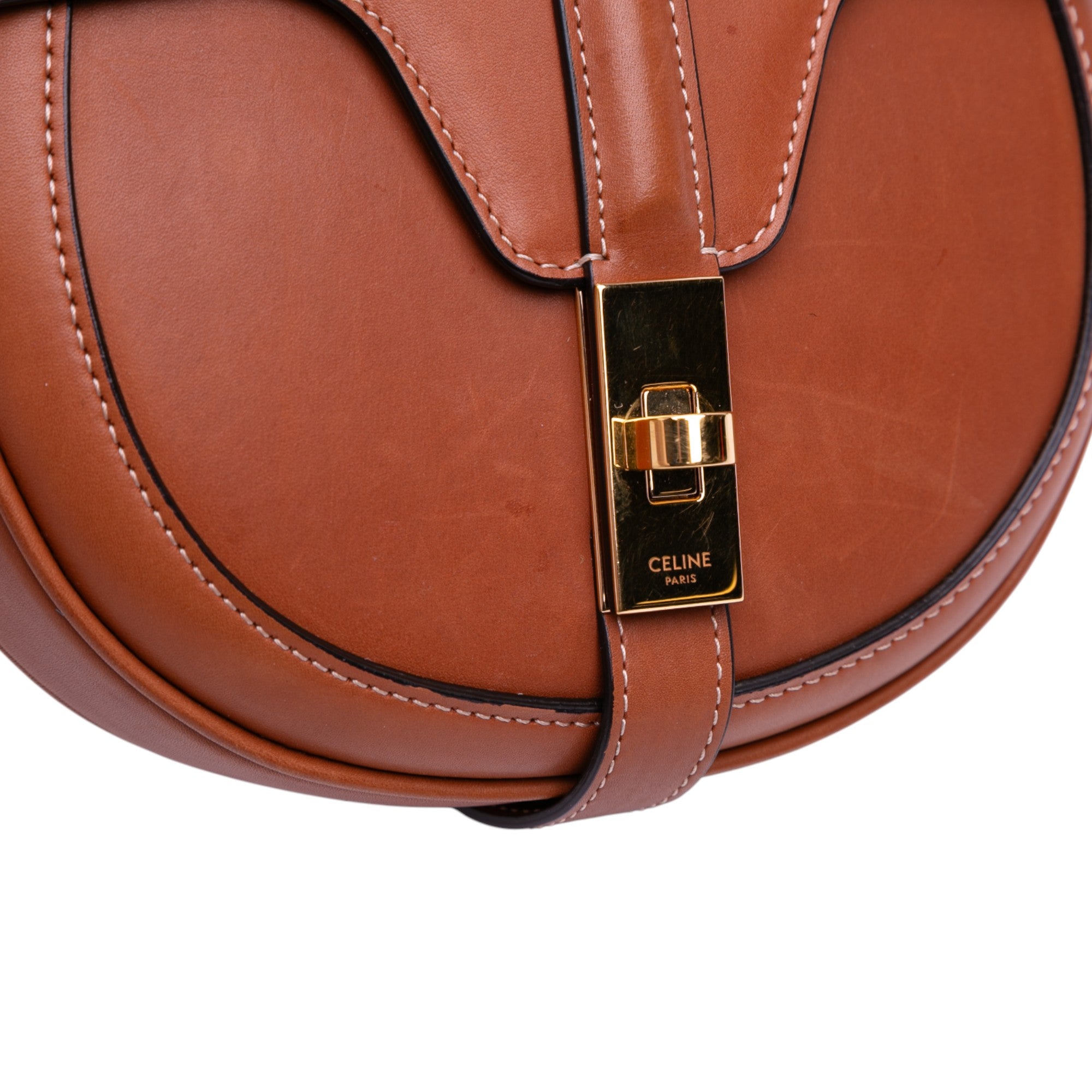 Small Calfskin Besace 16 Crossbody Brown - Lab Luxury Resale