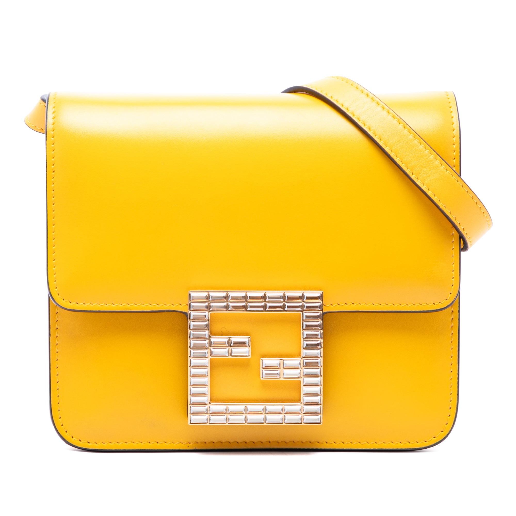 Leather Crystal Fab Crossbody Yellow - Lab Luxury Resale
