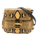 Small Python Embossed Leather Drew Crossbody Yellow - Lab Luxury Resale