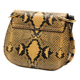 Small Python Embossed Leather Drew Crossbody Yellow - Lab Luxury Resale