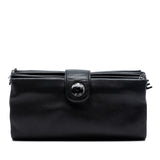 Lambskin Globe Emblem Clutch Black - Lab Luxury Resale