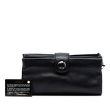 Lambskin Globe Emblem Clutch Black - Lab Luxury Resale