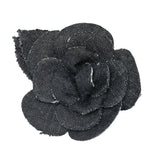 Pre- Owned Chanel Denim Camellia Brooch