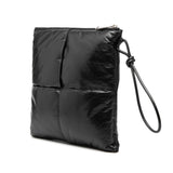 Leather Intrecciato Padded Square Pouch Black - Lab Luxury Resale