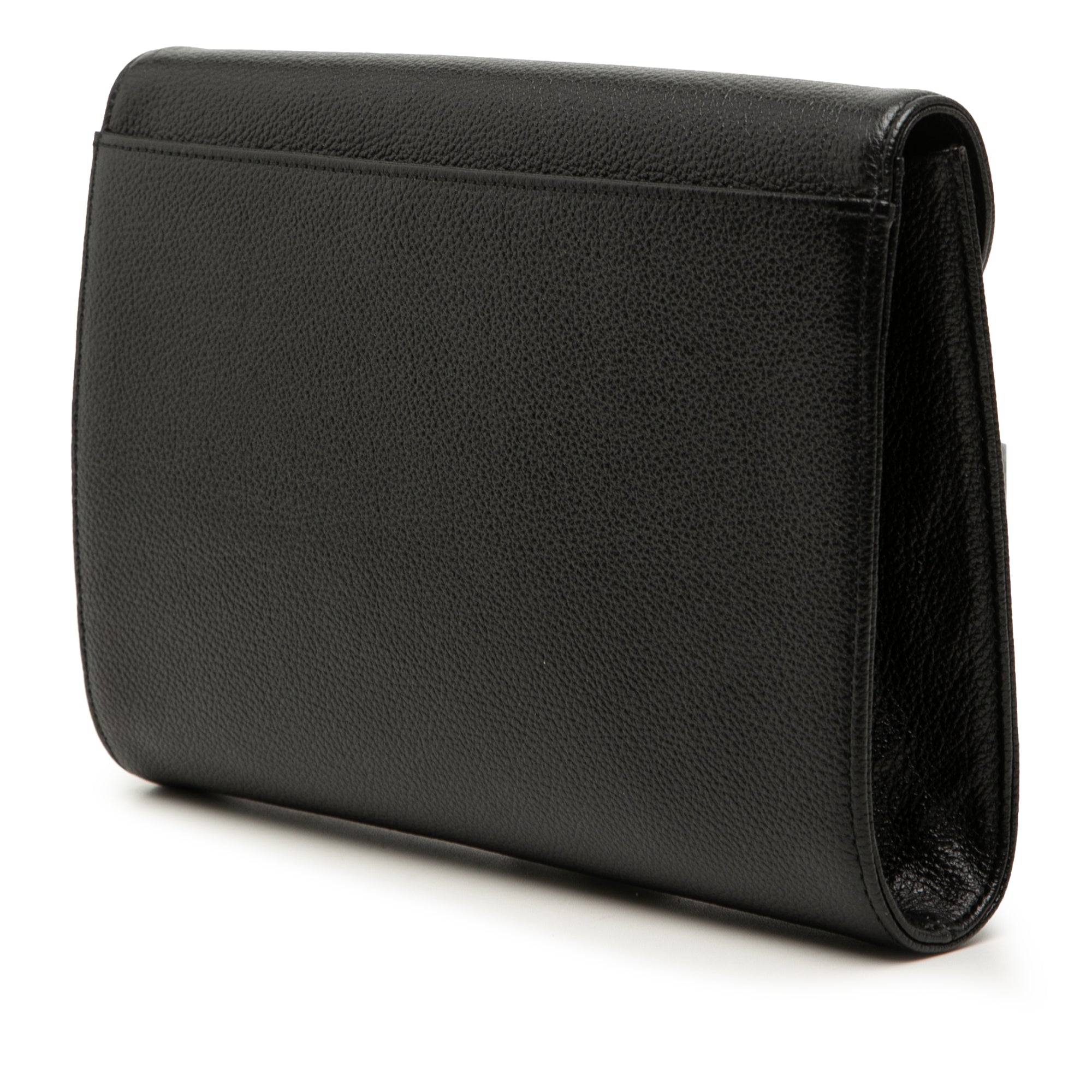 Grained Calfskin Clutch Black - Lab Luxury Resale