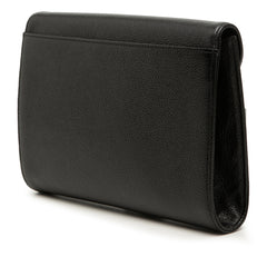 Grained Calfskin Clutch Black - Lab Luxury Resale