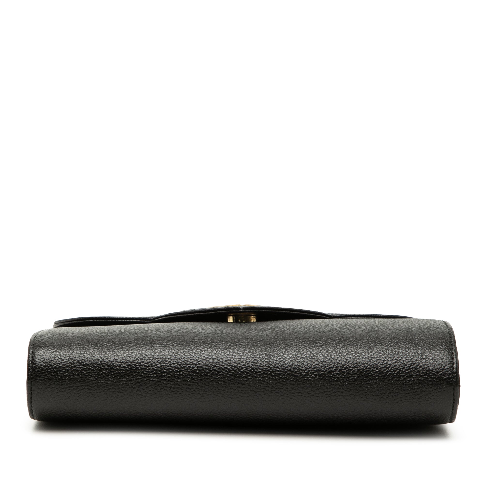 Grained Calfskin Clutch Black - Lab Luxury Resale