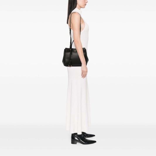 Mini Smooth Calfskin Hampton Carry All Satchel Black - Lab Luxury Resale