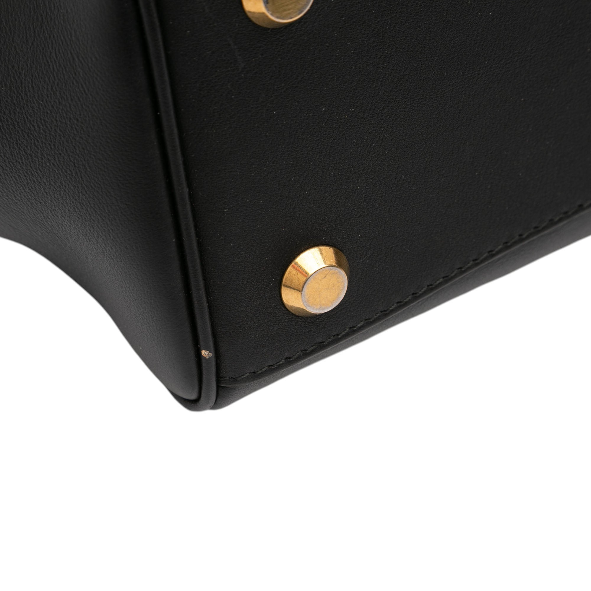 Mini Smooth Calfskin Hampton Carry All Satchel Black - Lab Luxury Resale