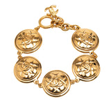 CC Gold Plated Quilted Medallion Bracelet Gold - Lab Luxury Resale