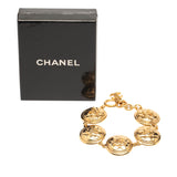 Pre-Owned Chanel CC Gold Plated Quilted Medallion Bracelet