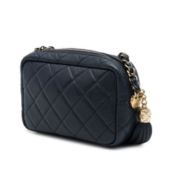 Mini Quilted Caviar Coco Tassel Camera Case Black - Lab Luxury Resale