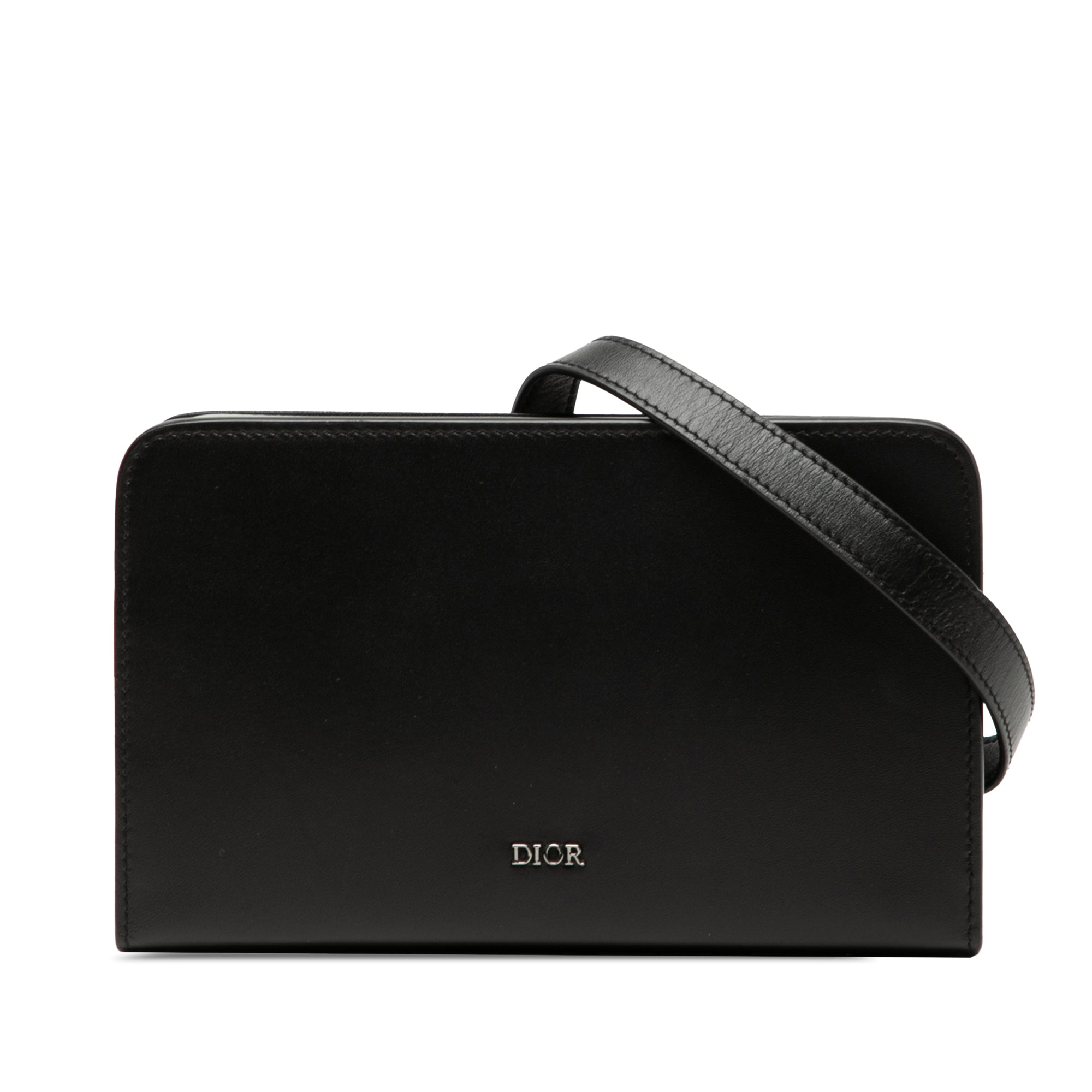 Leather Dial Ultra Pouch Messenger Bag Black - Lab Luxury Resale