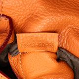 Small Grained Leather Marcie Saddle Crossbody Orange - Lab Luxury Resale