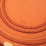 Small Grained Leather Marcie Saddle Crossbody Orange - Lab Luxury Resale