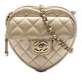 Mini Metallic Lambskin CC in Love Heart Crossbody Gold - Lab Luxury Resale